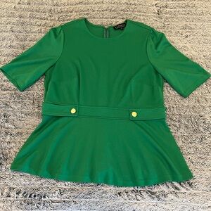 Eloquii | emerald green peplum top